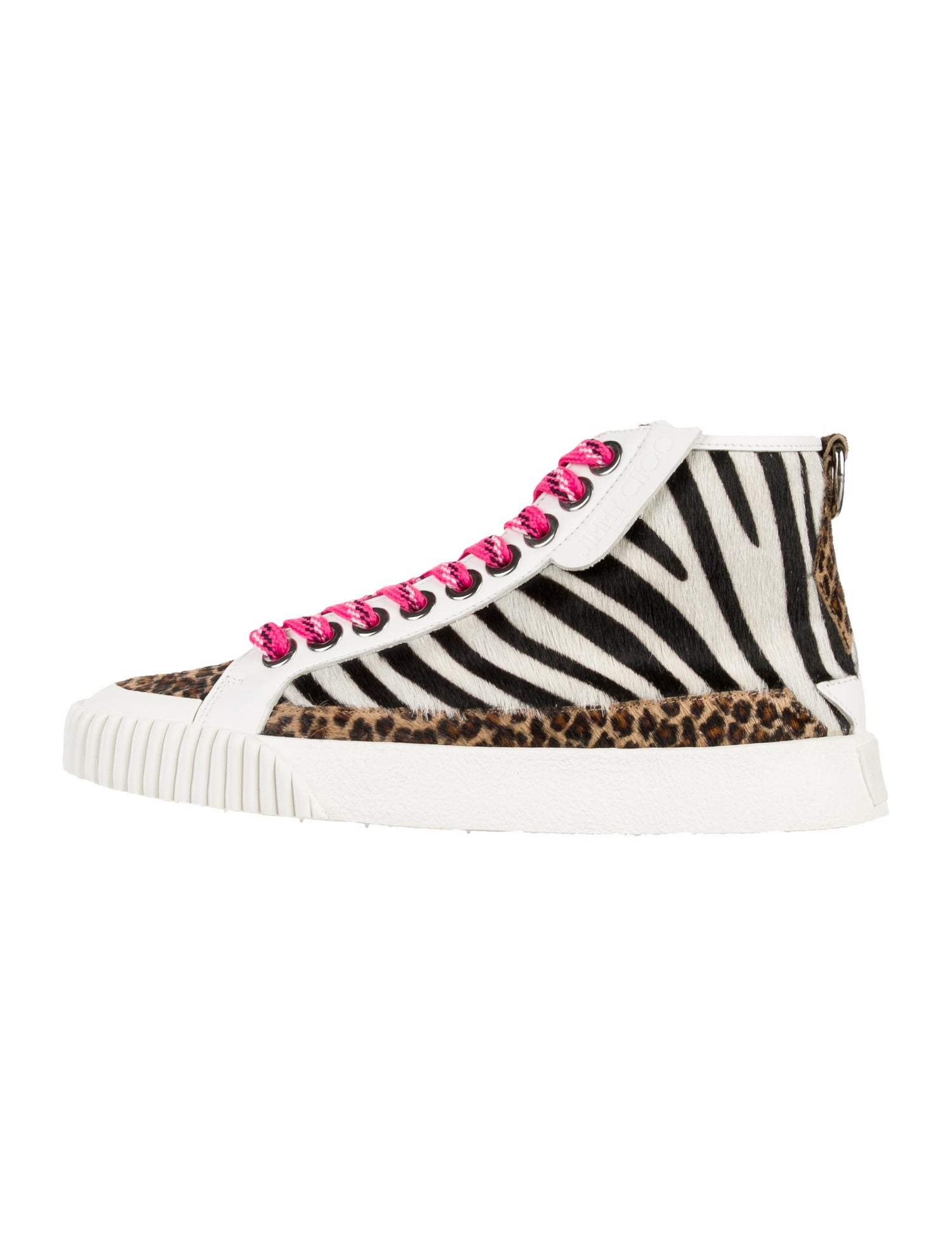 Jimmy Choo Leather Animal Print Sneakers