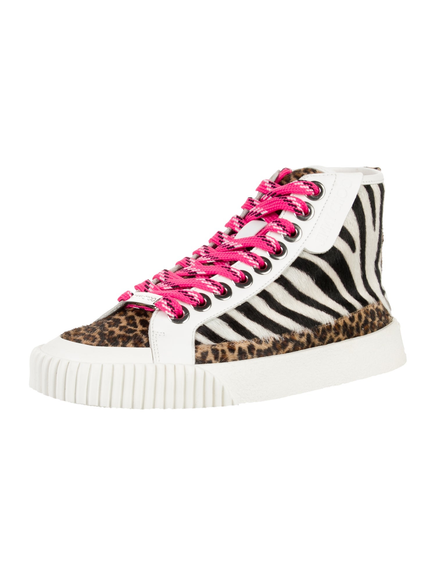 Jimmy Choo Leather Animal Print Sneakers