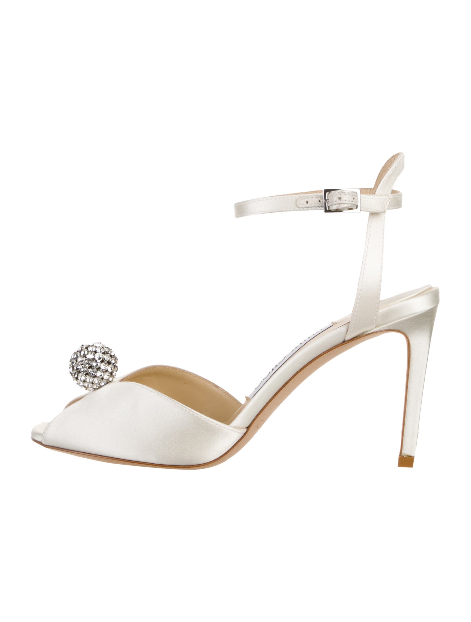 Jimmy Choo Satin Crystal Embellishments Sandals