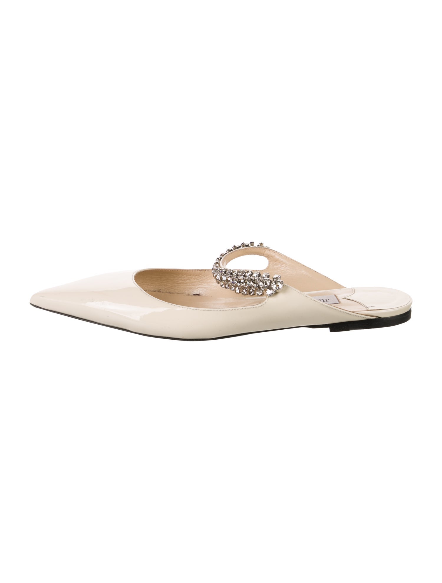 Jimmy Choo Patent Leather Crystal Embellishments Mules