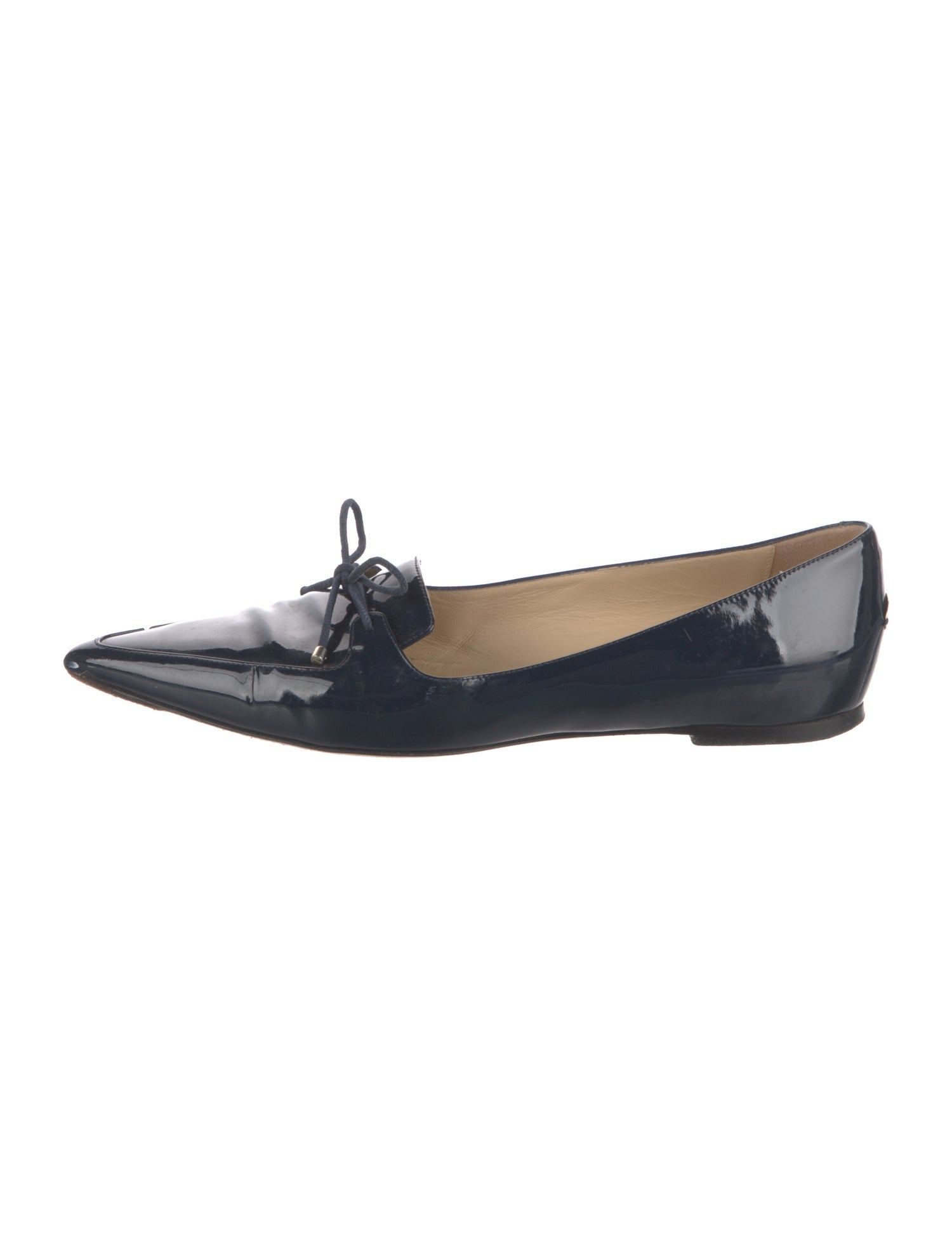 Jimmy Choo Patent Leather Bow Accents Ballet Flats