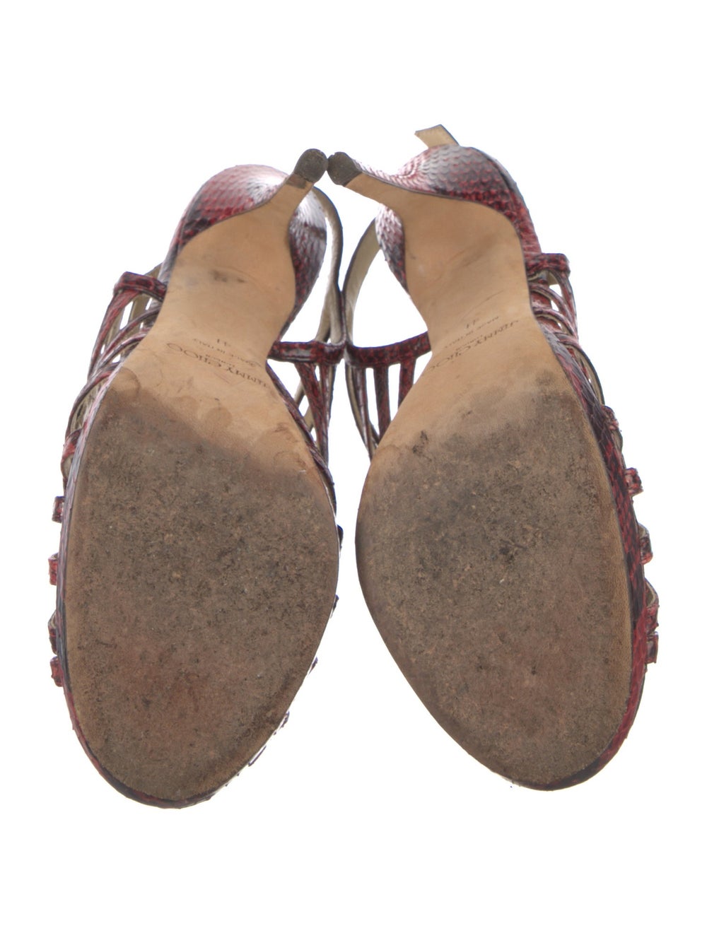 Jimmy Choo Python Slingback Sandals Red Animal Pr… - image 5