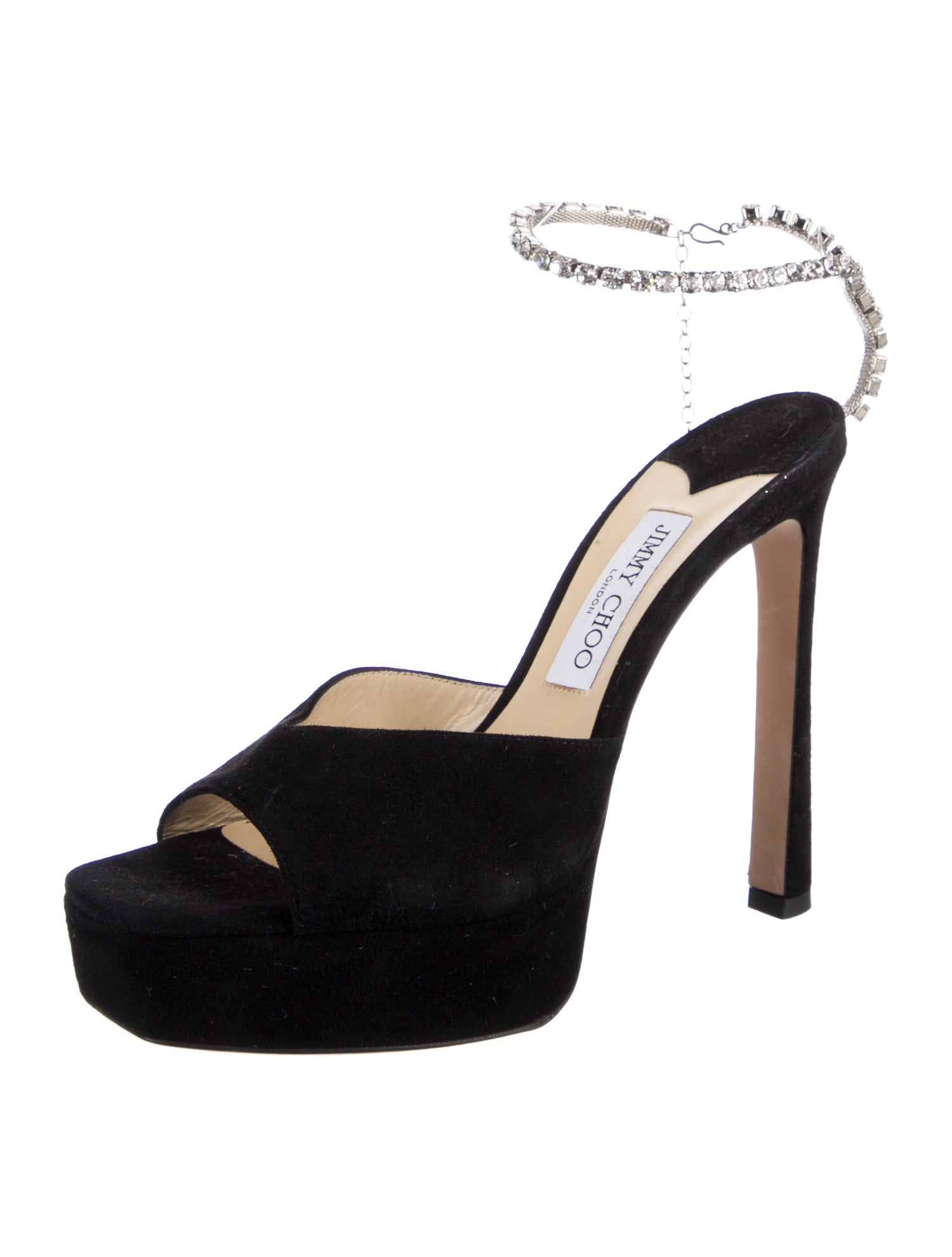 Jimmy Choo Suede Crystal Embellishments Sandals