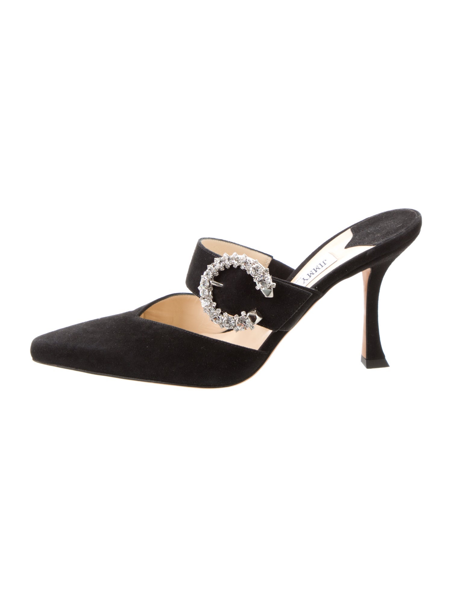 Jimmy Choo Suede Crystal Embellishments Mules