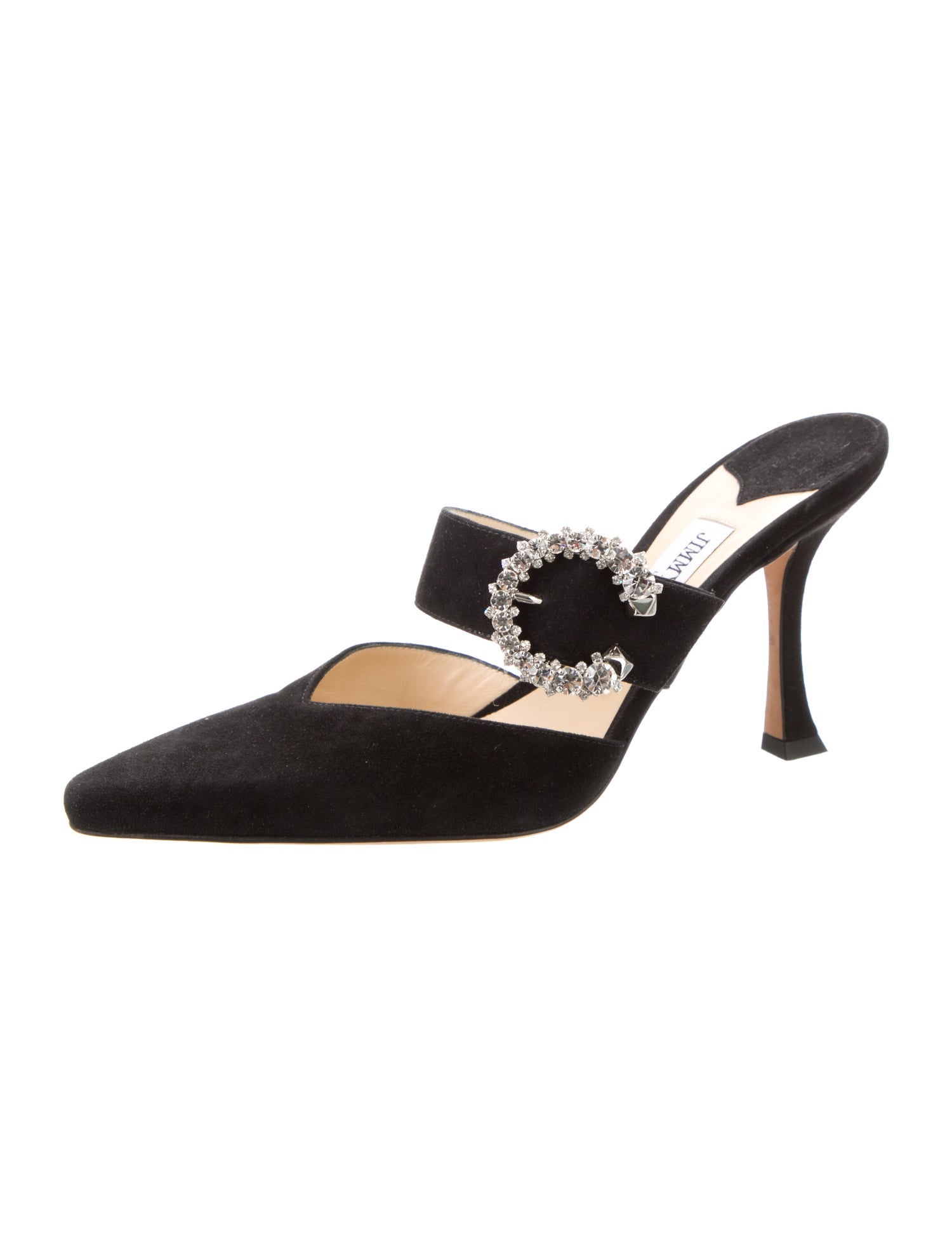 Jimmy Choo Suede Crystal Embellishments Mules