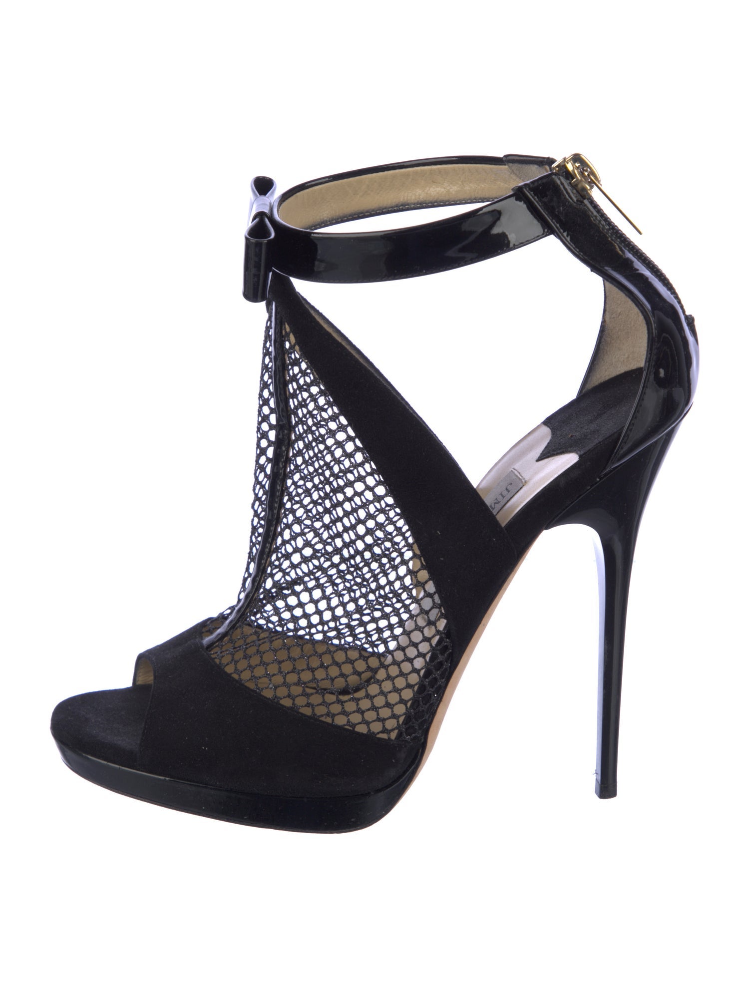 Jimmy Choo Suede Mesh Accents Sandals