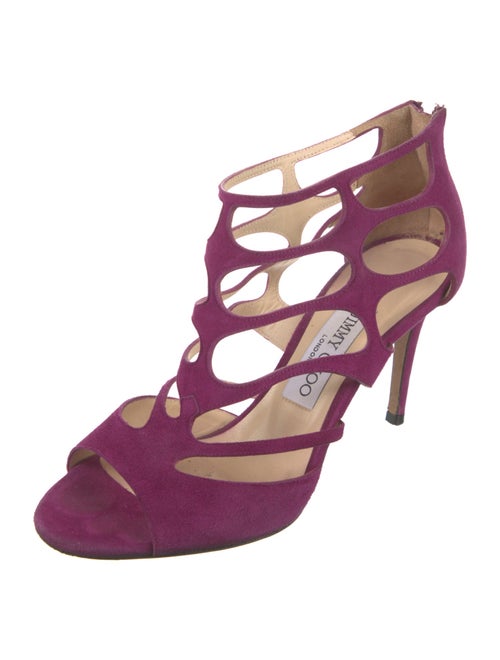 Jimmy Choo Suede Cutout Accent Gladiator Sandals