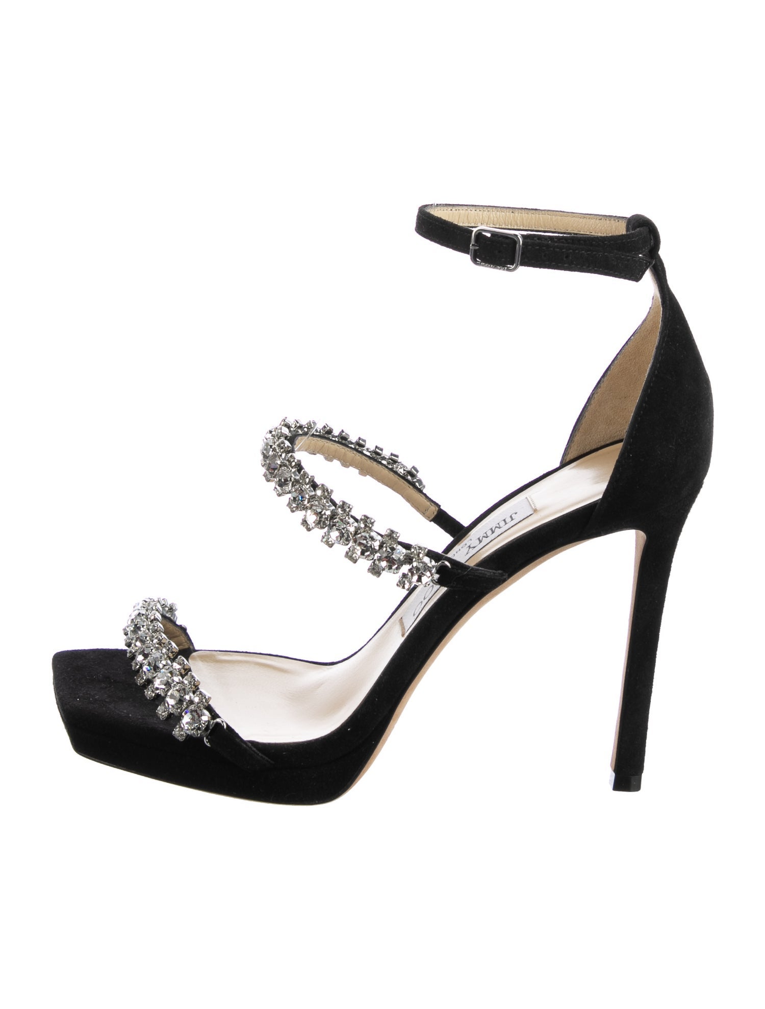 Jimmy Choo Suede Crystal Embellishments Sandals
