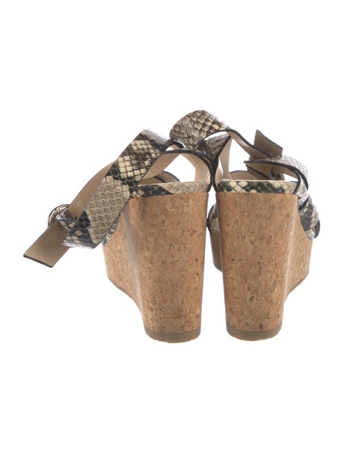 Jimmy Choo Embossed Leather Animal Print Sandals