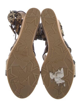Jimmy Choo Embossed Leather Animal Print Sandals