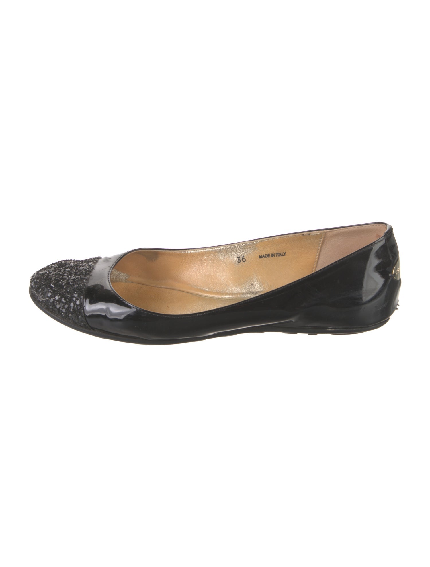 Jimmy Choo Patent Leather Animal Print Ballet Flats