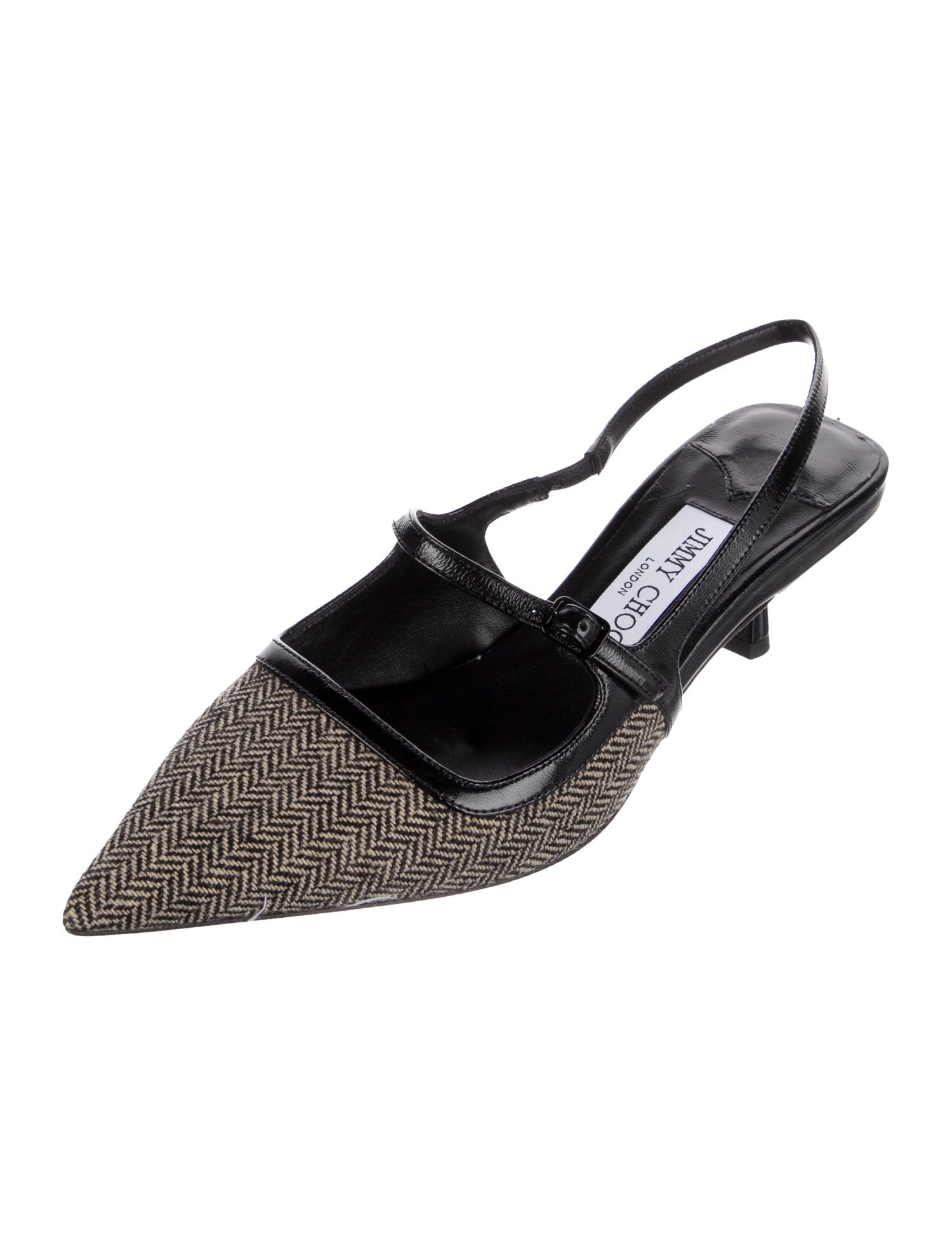 Jimmy Choo Leather Striped Slingback Pumps