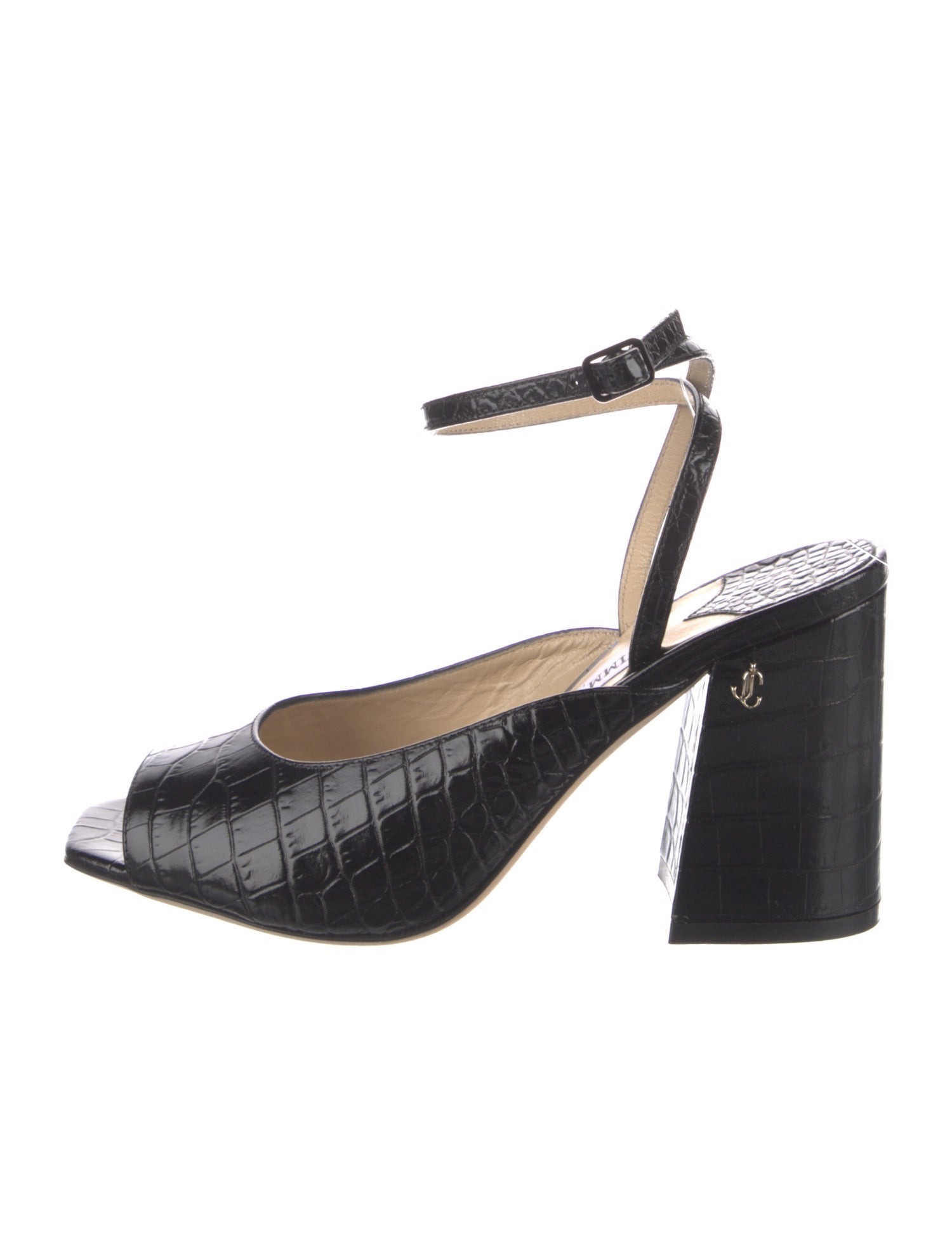 Jimmy Choo Embossed Leather Slingback Sandals