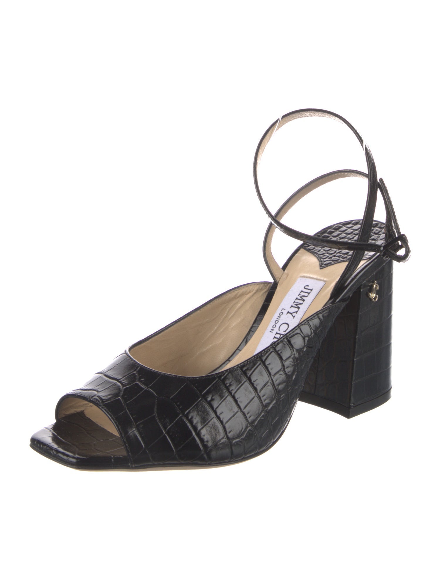 Jimmy Choo Embossed Leather Slingback Sandals