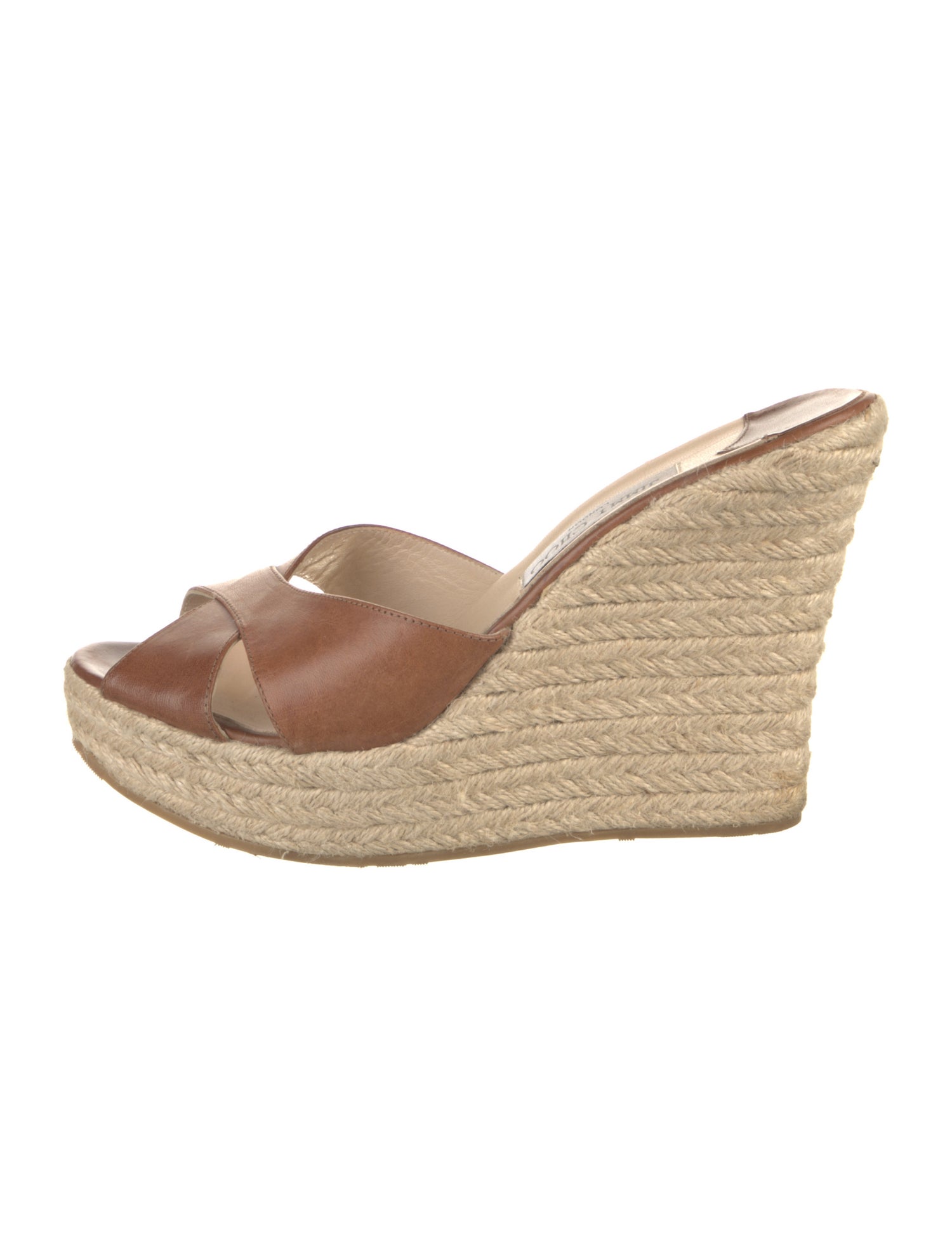 Jimmy Choo Leather Colorblock Pattern Espadrilles