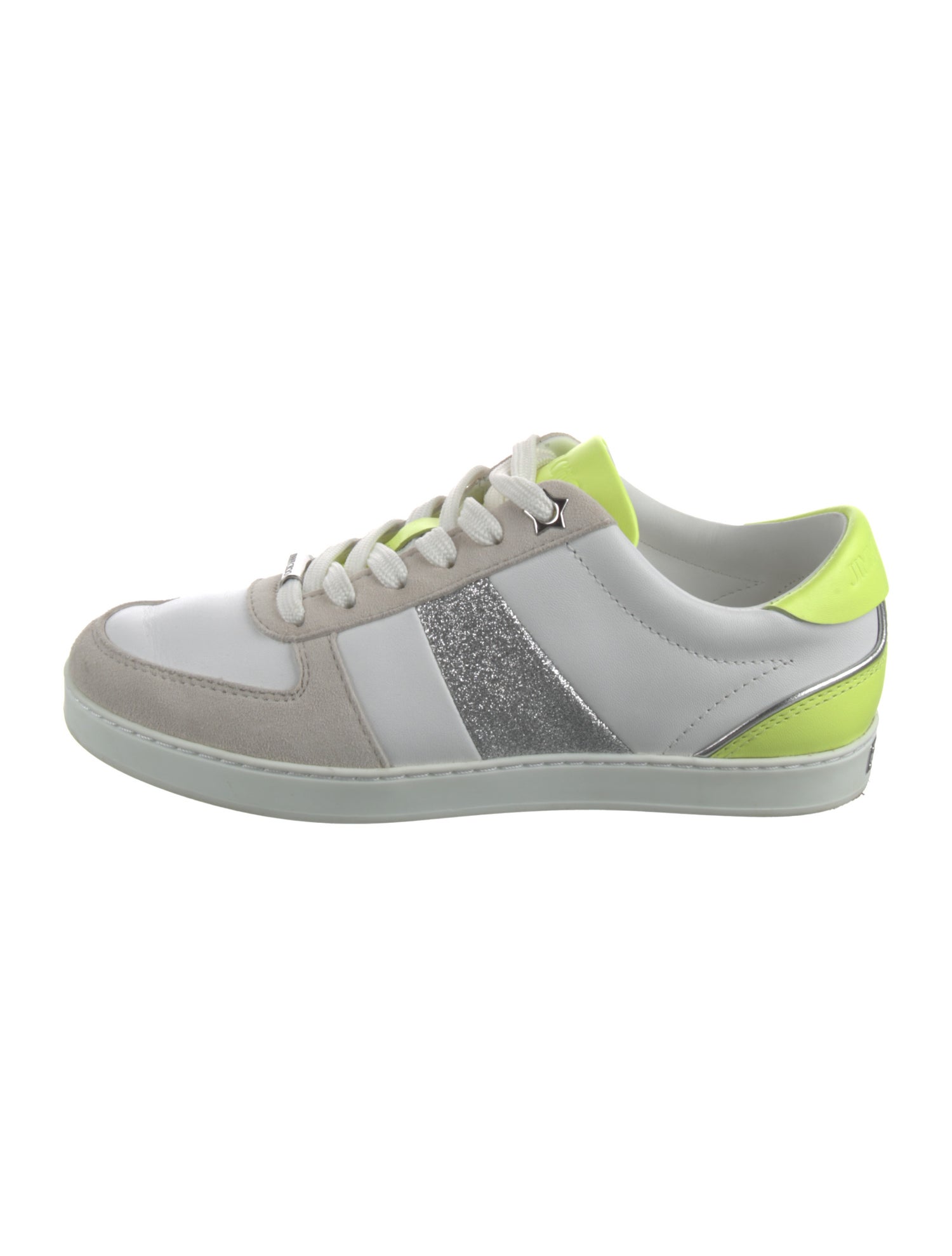 Jimmy Choo Leather Colorblock Pattern Sneakers