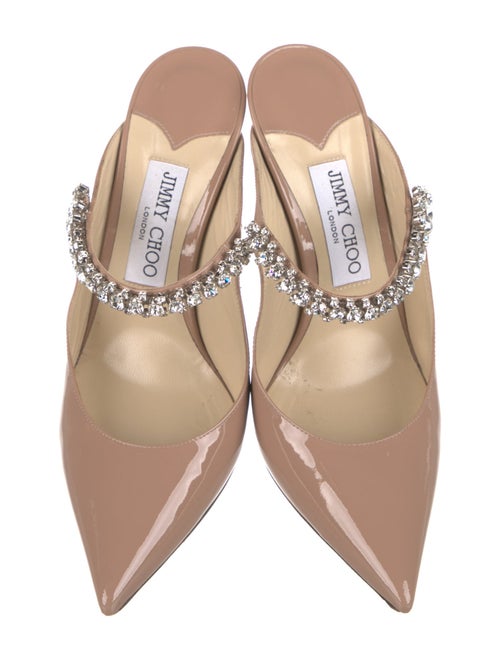 Jimmy Choo Patent Leather Crystal Embellishments Mules