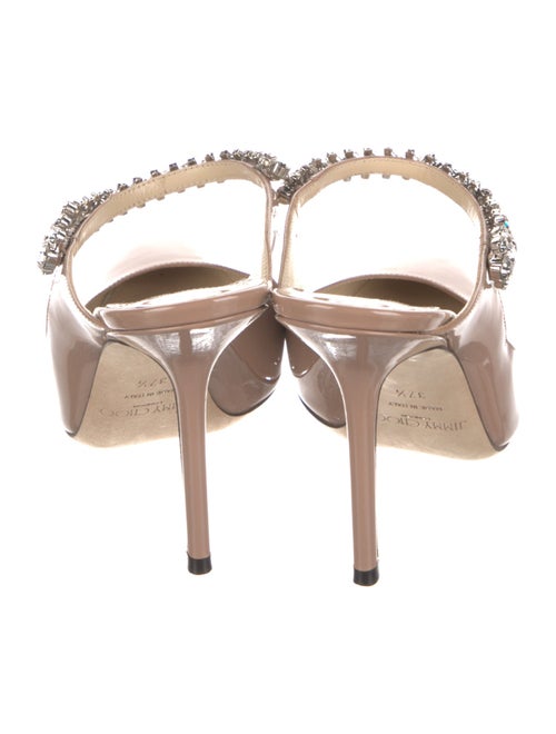 Jimmy Choo Patent Leather Crystal Embellishments Mules
