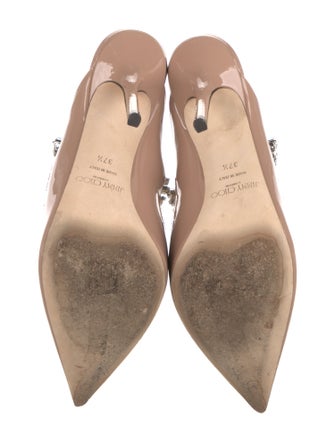 Jimmy Choo Patent Leather Crystal Embellishments Mules