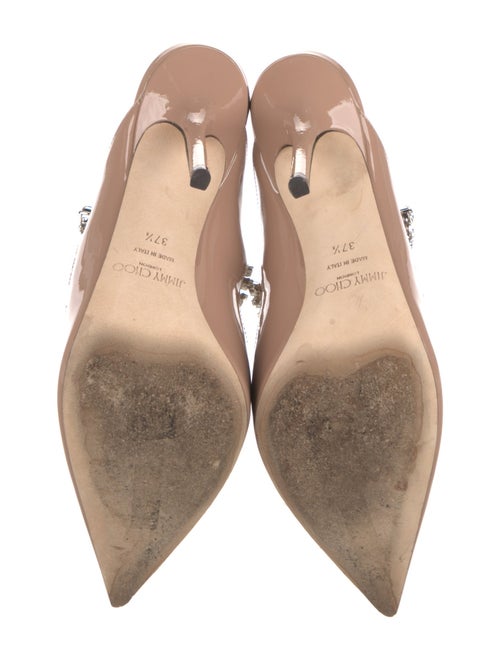 Jimmy Choo Patent Leather Crystal Embellishments Mules