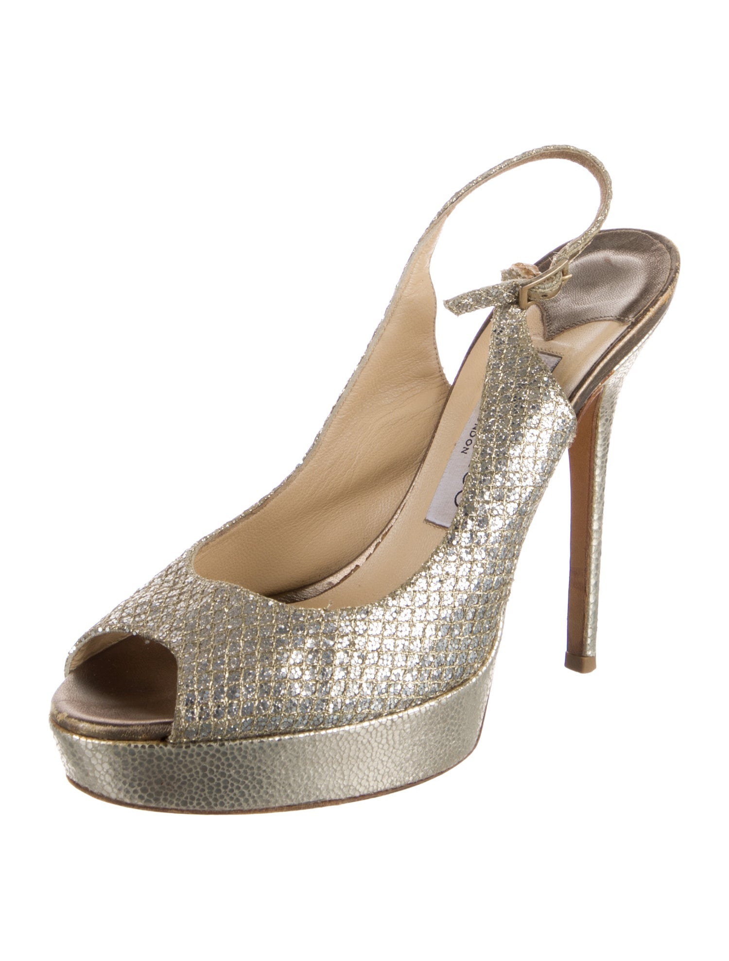Jimmy Choo Glitter Glitter Accents Slingback Sandals
