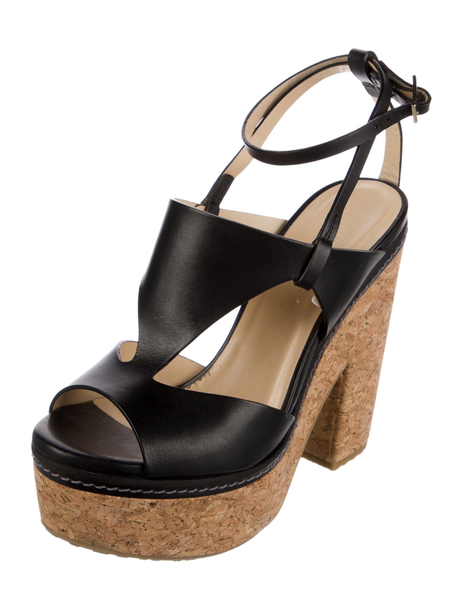 Jimmy Choo Leather T-Strap Sandals