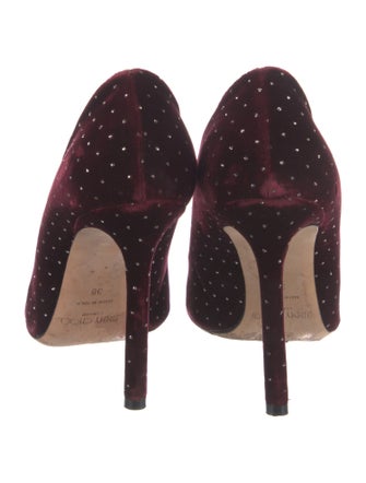 Jimmy Choo Velvet Crystal Embellishments Pumps