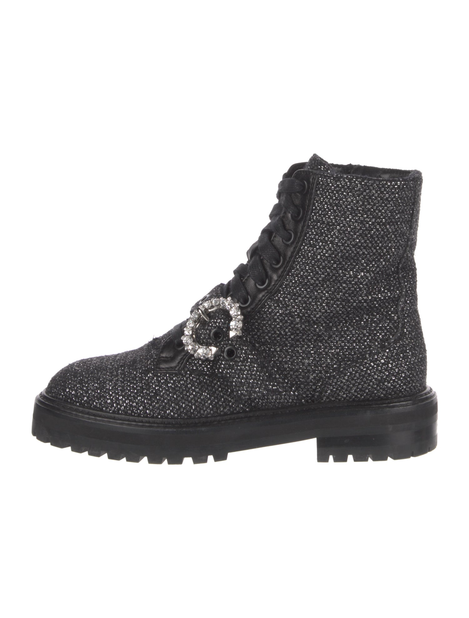 Jimmy Choo Crystal Embellishments Combat Boots