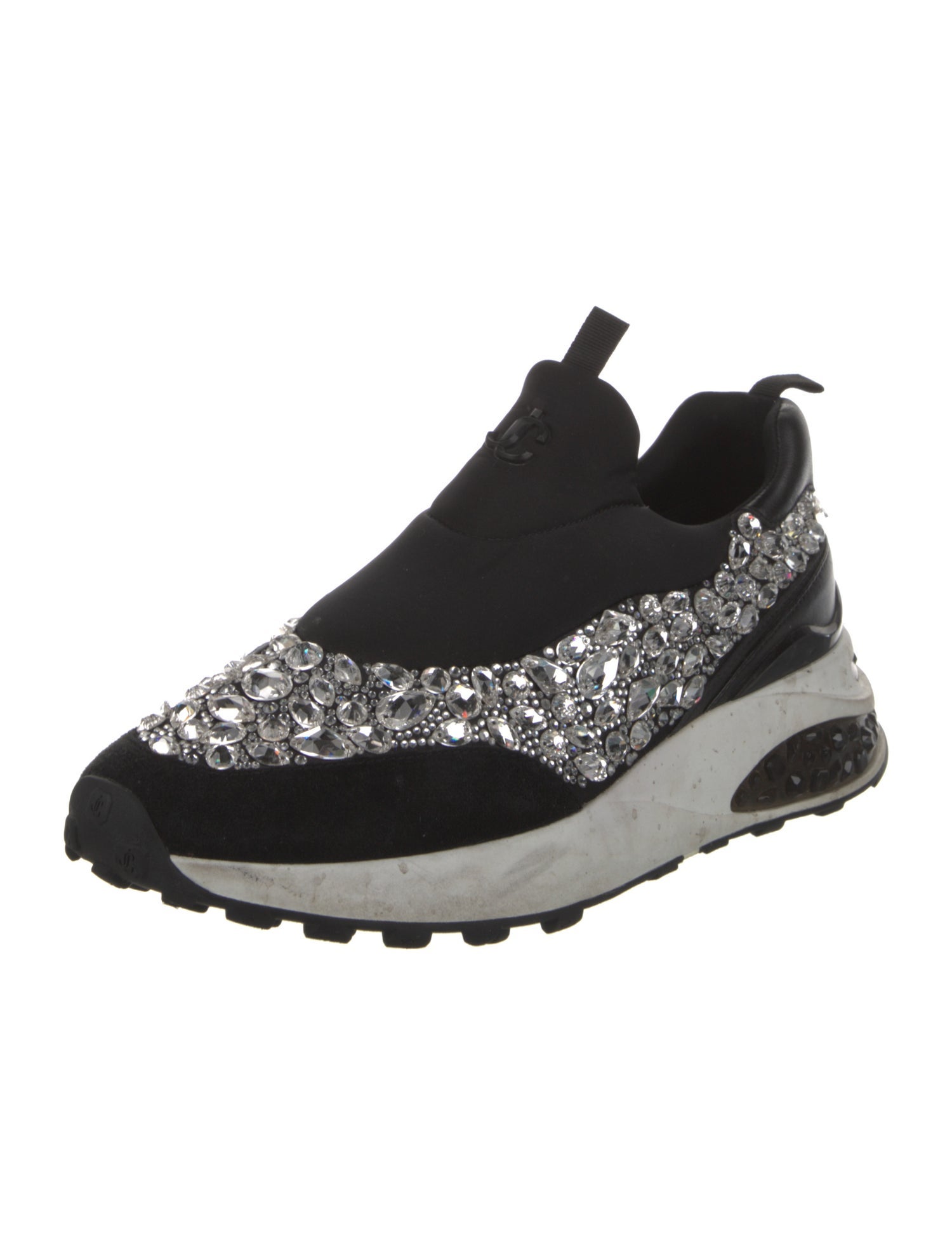 Jimmy Choo Colorblock Pattern Crystal Embellishments Sneakers