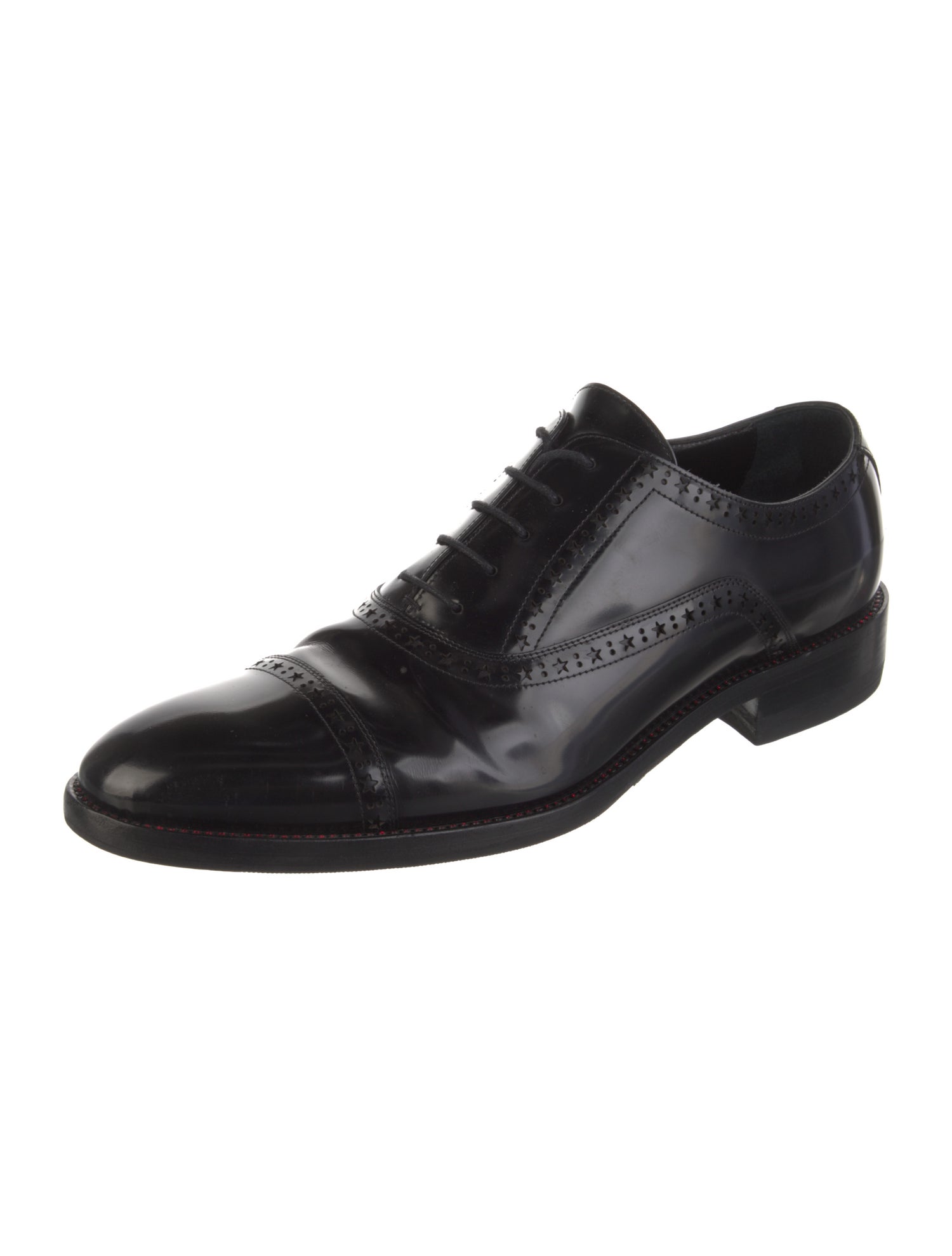 Jimmy Choo Patent Leather Crystal Embellishments Brogues