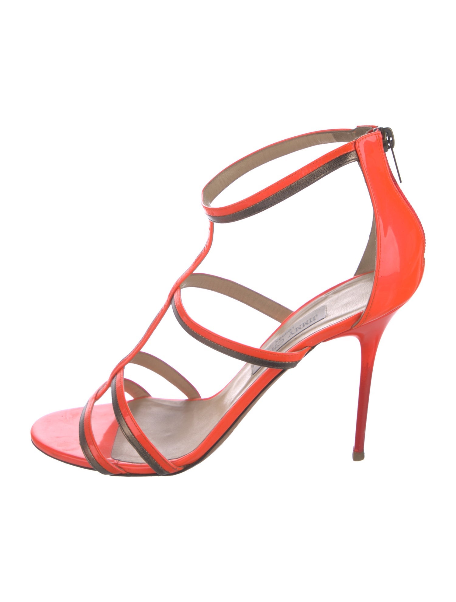 Jimmy Choo Patent Leather T-Strap Sandals