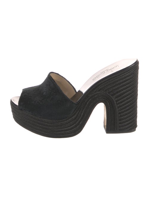 Jimmy Choo Ponyhair Braided Accents Mules