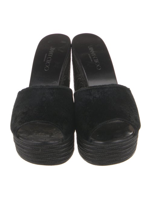 Jimmy Choo Ponyhair Braided Accents Mules
