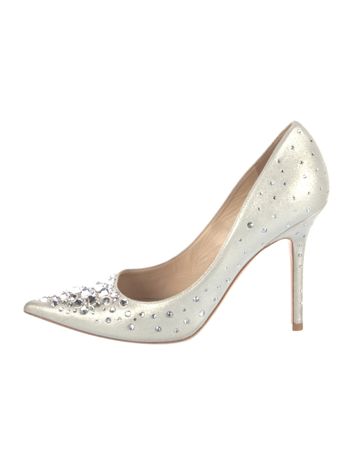 Jimmy Choo Satin Crystal Embellishments Pumps