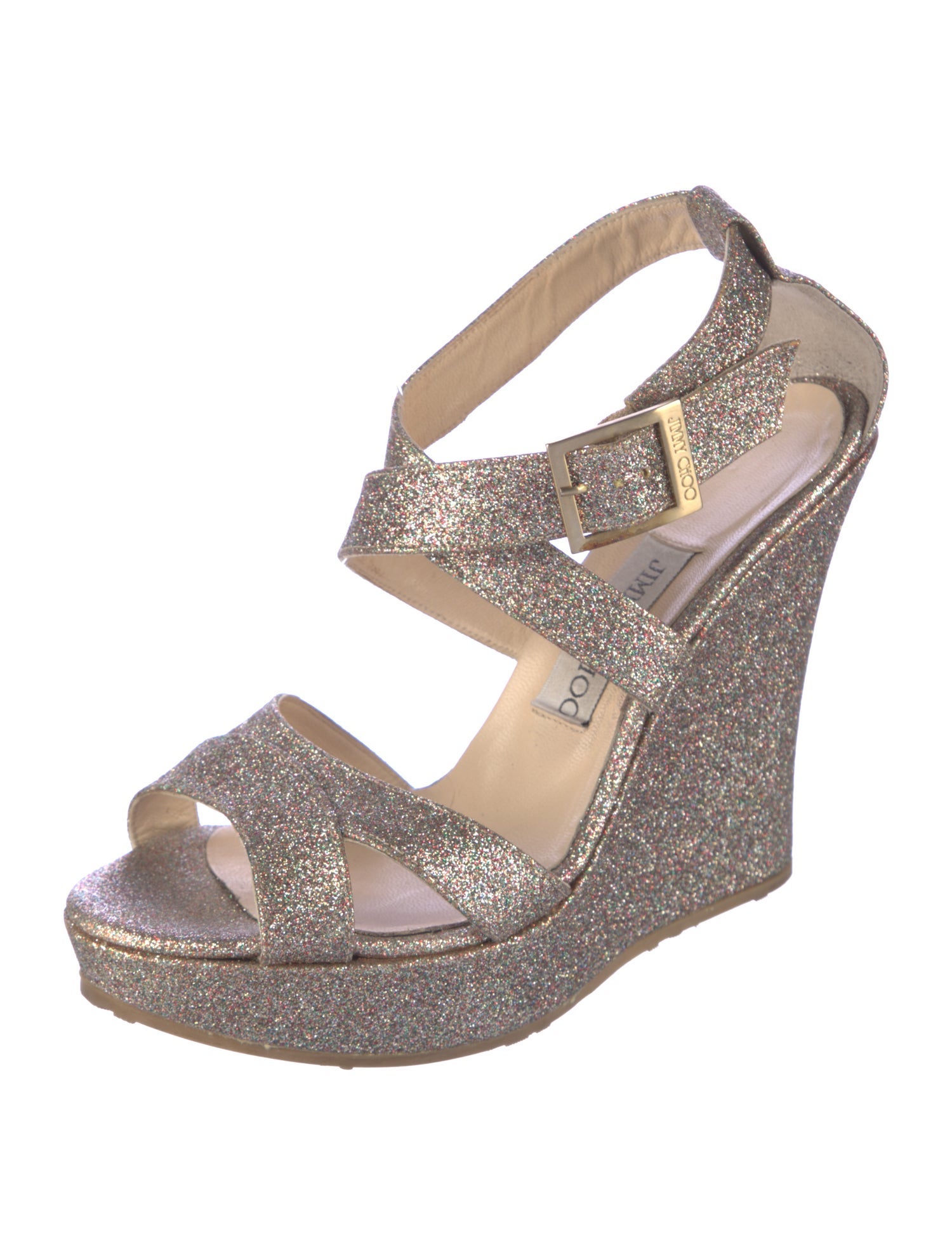 Jimmy Choo Glitter Glitter Accents Sandals