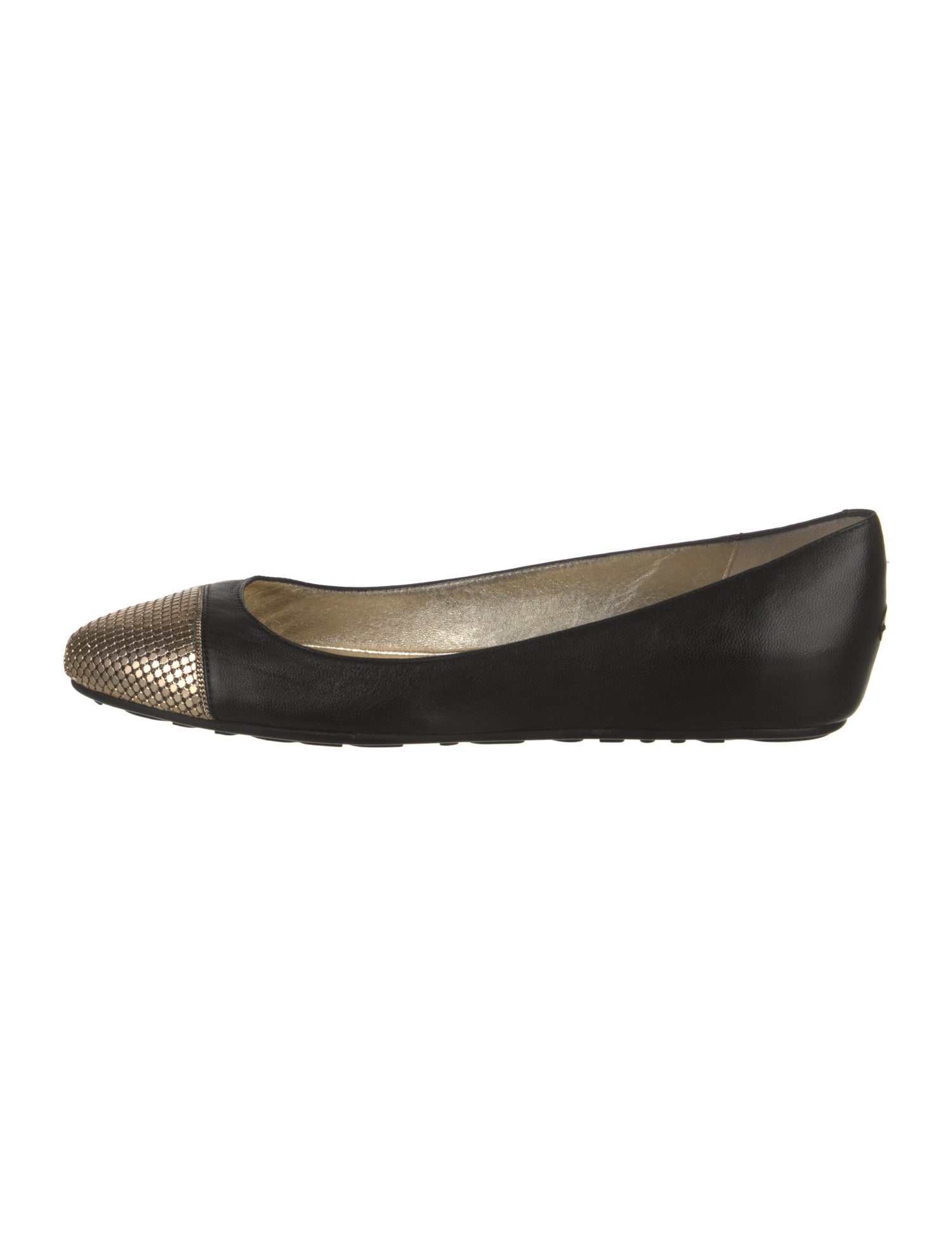 Jimmy Choo Leather Colorblock Pattern Ballet Flats