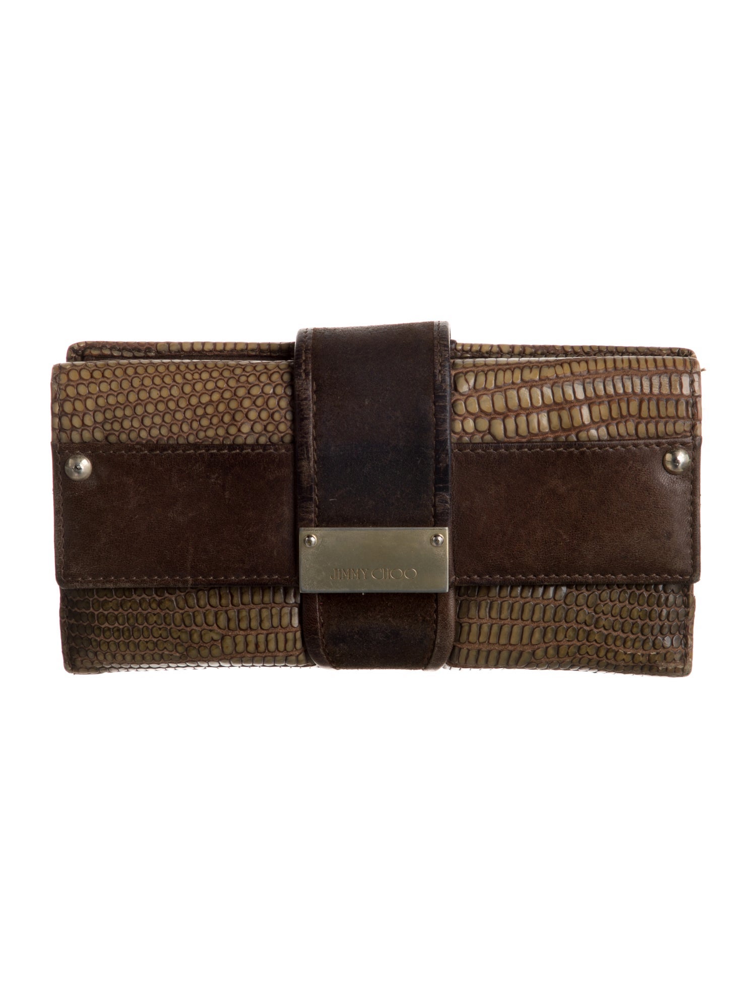 Jimmy Choo Embossed Leather Animal Print Wallet