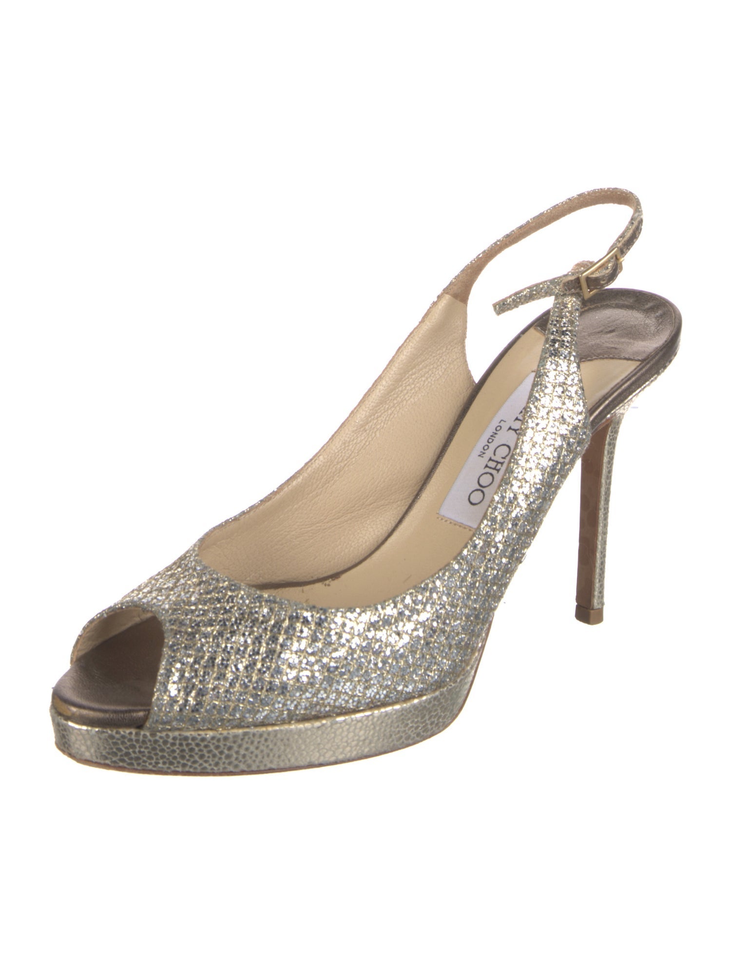 Jimmy Choo Glitter Glitter Accents Slingback Pumps