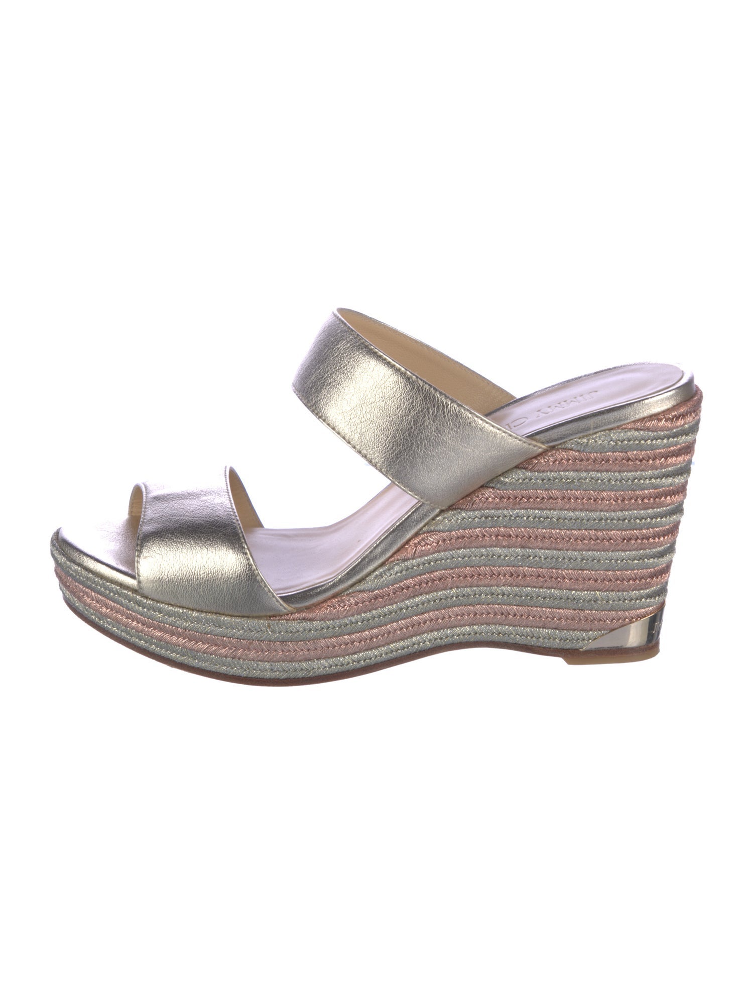 Jimmy Choo Leather Colorblock Pattern Espadrilles