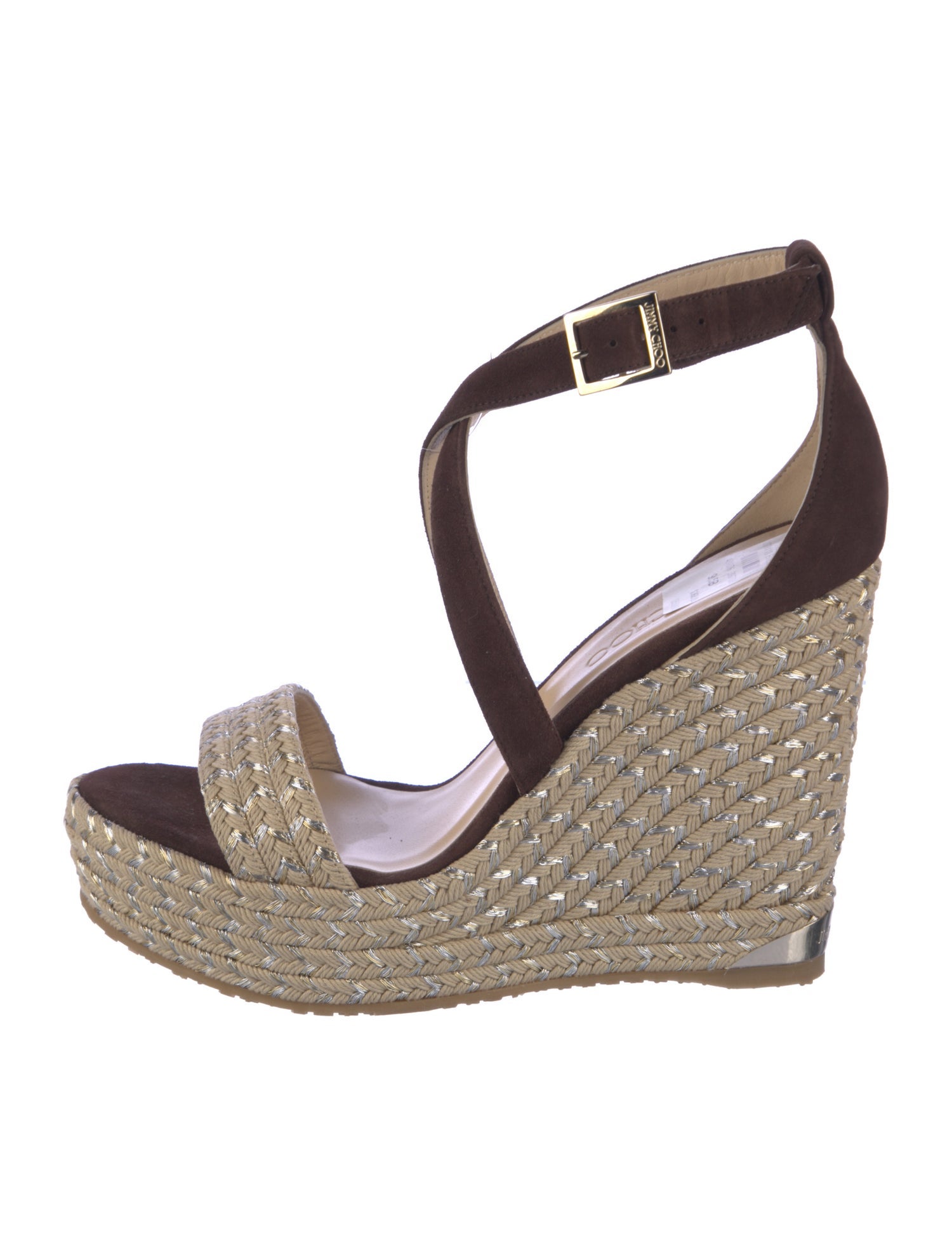 Jimmy Choo Suede Colorblock Pattern Espadrilles