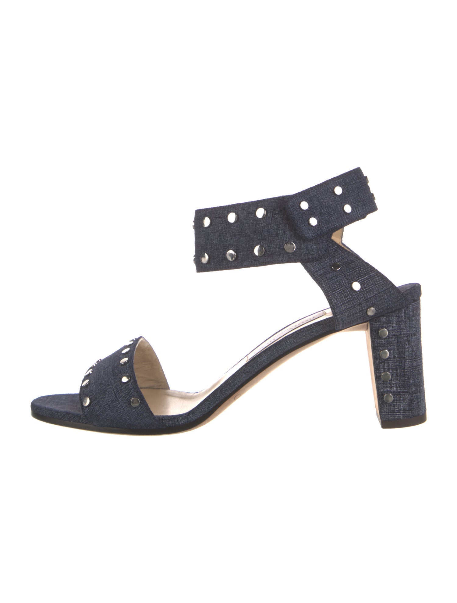 Jimmy Choo Denim Studded Accents Sandals