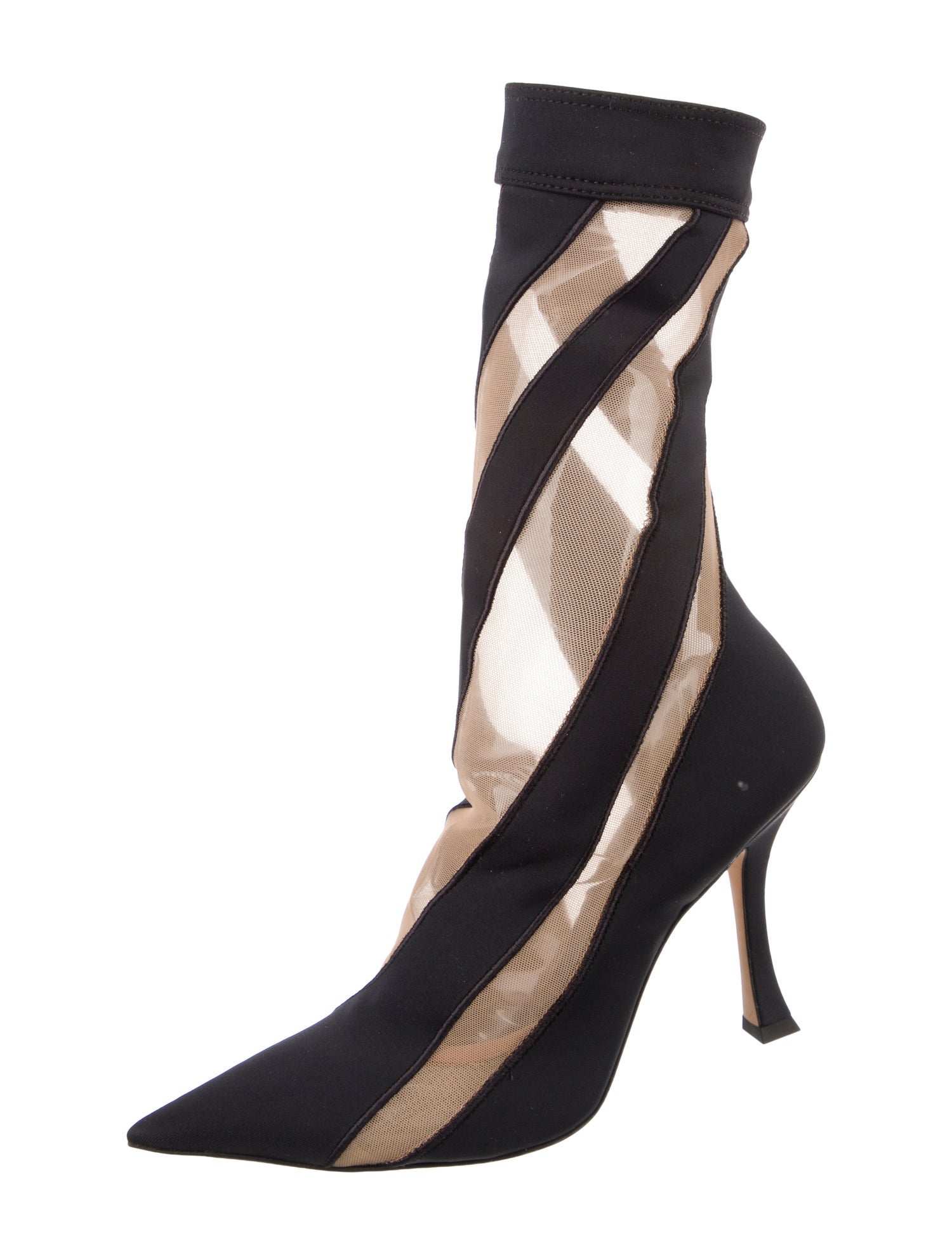 Jimmy Choo Neoprene Mesh Accents Sock Boots