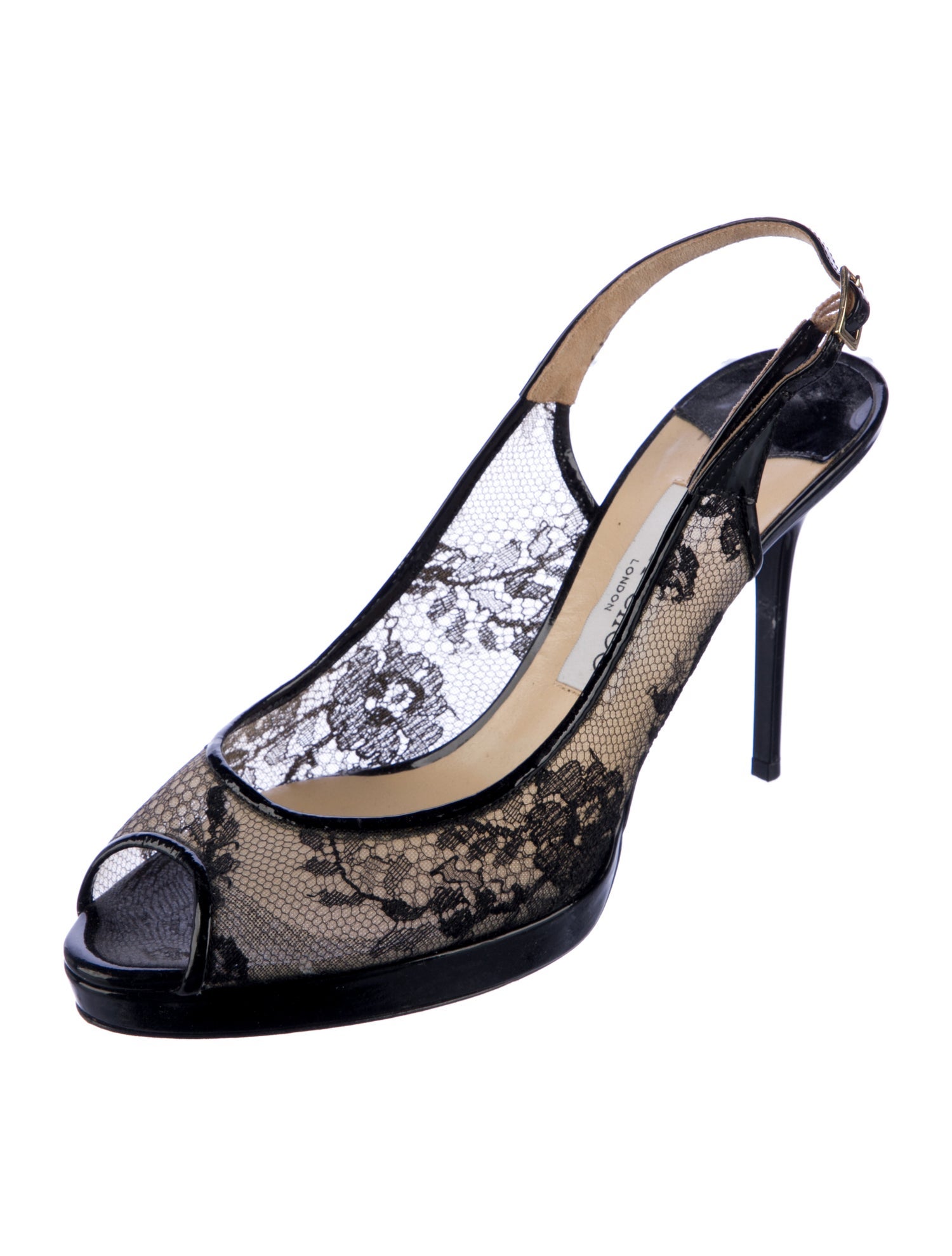 Jimmy Choo Lace Lace Pattern Slingback Sandals
