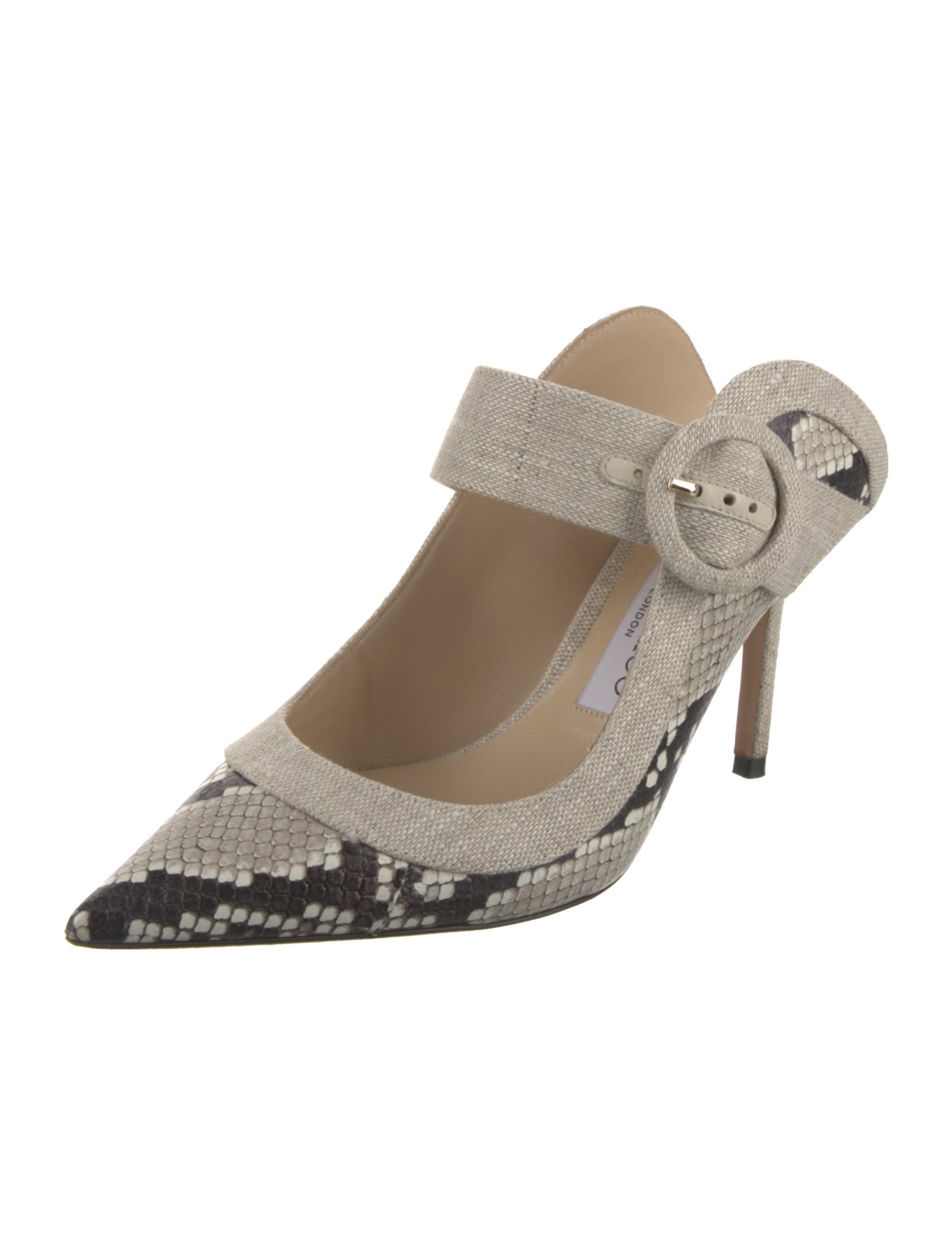 Jimmy Choo Leather Animal Print Mules