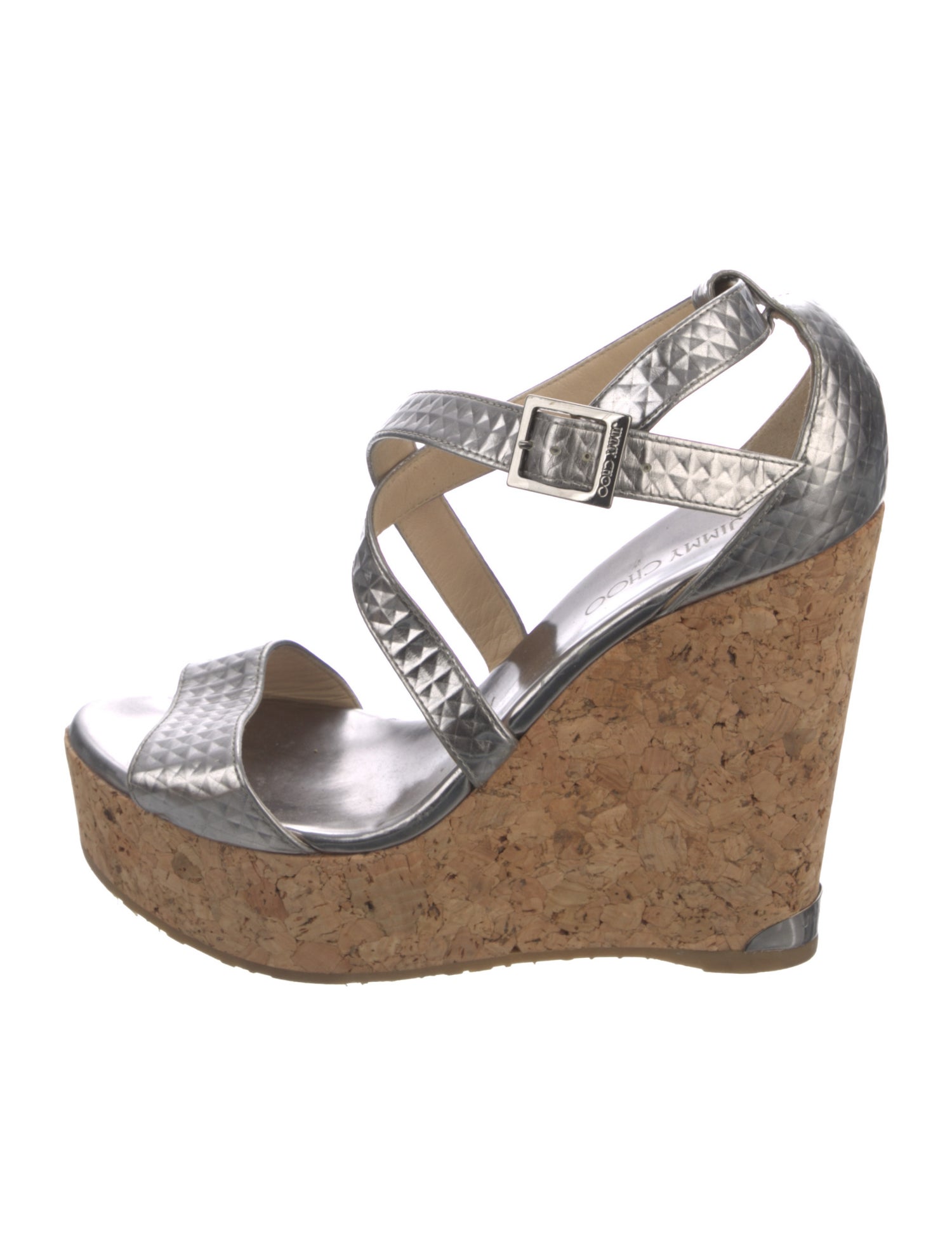 Jimmy Choo Leather Animal Print Sandals