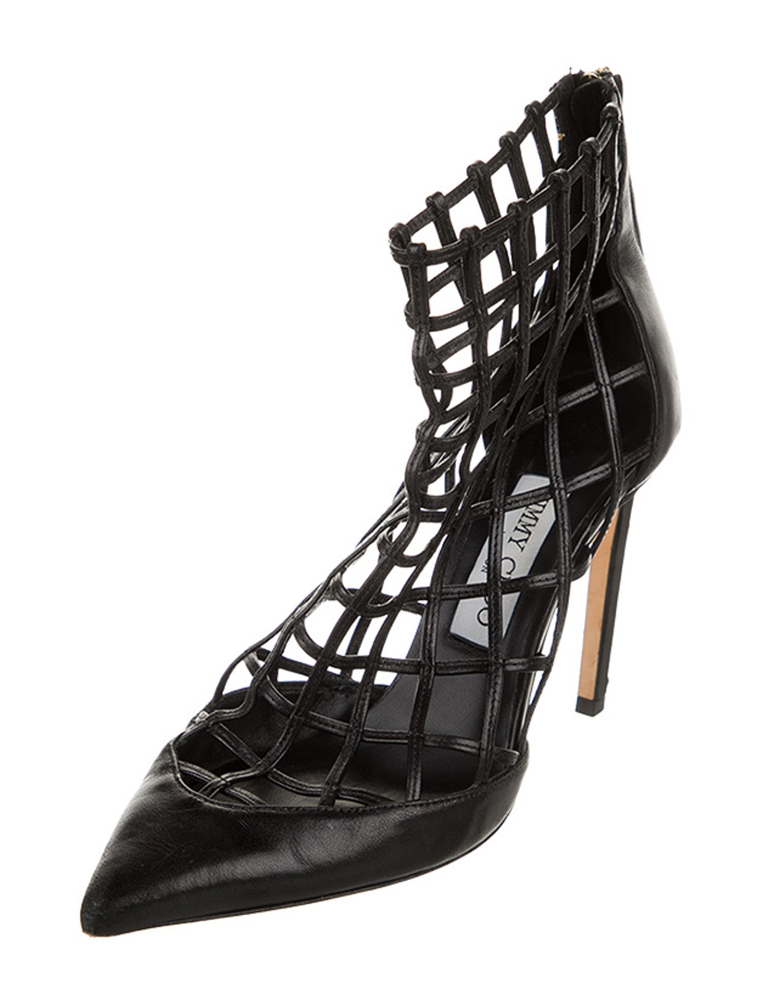 Jimmy Choo Leather Cutout Accent Pumps