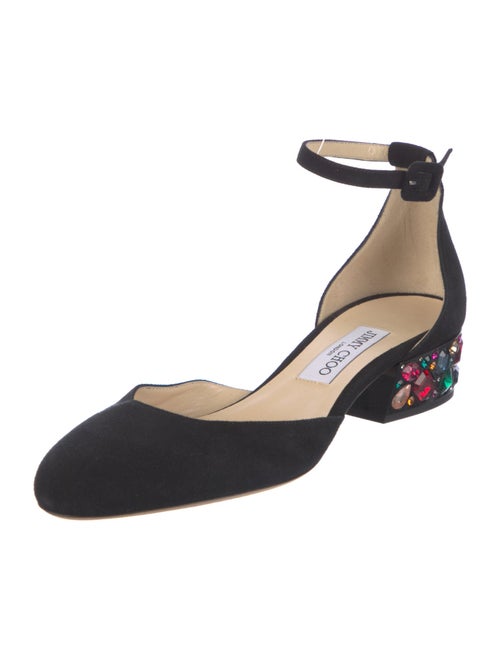 Jimmy Choo Suede Crystal Embellishments D'Orsay Pumps