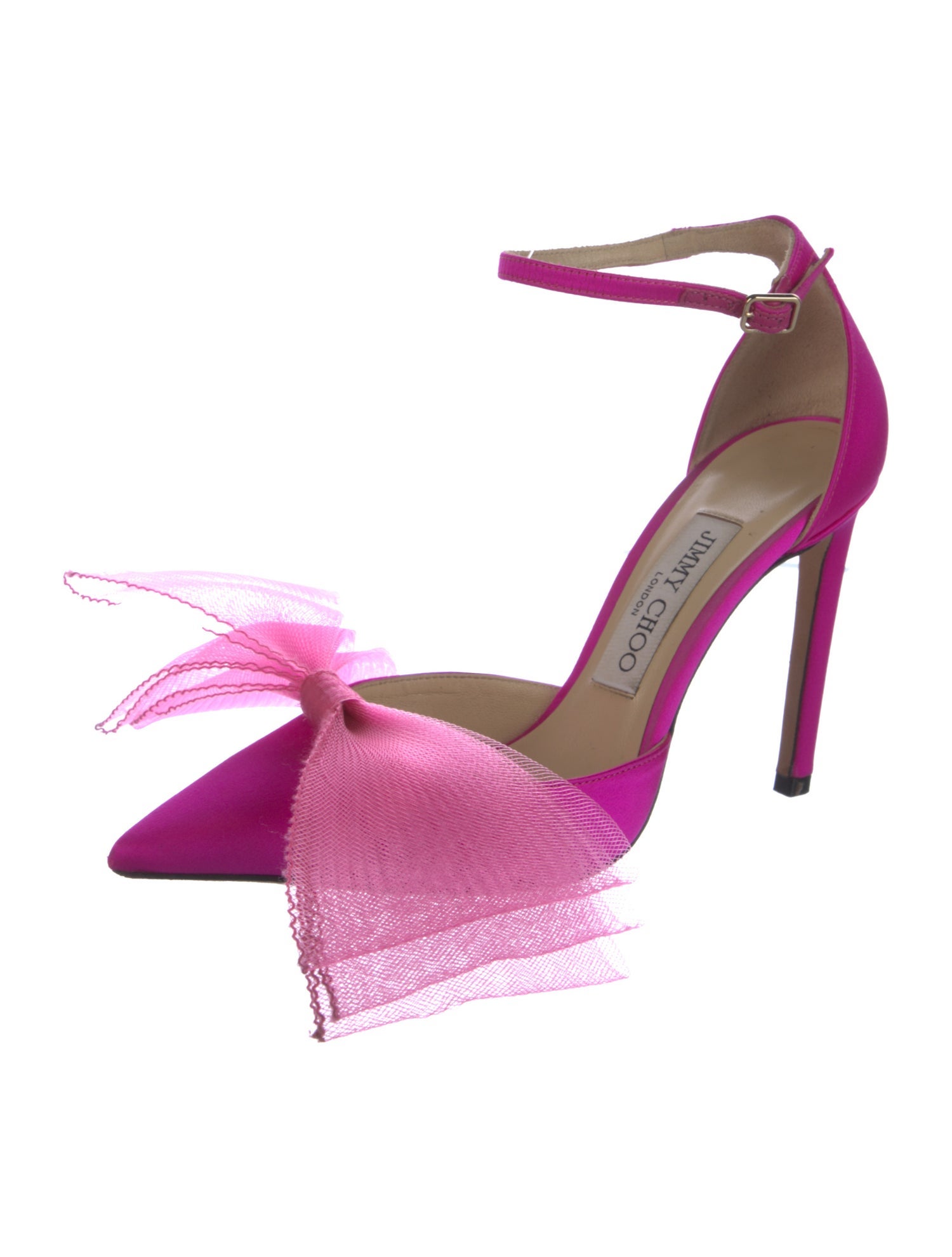 Jimmy Choo Satin Bow Accents D'Orsay Pumps