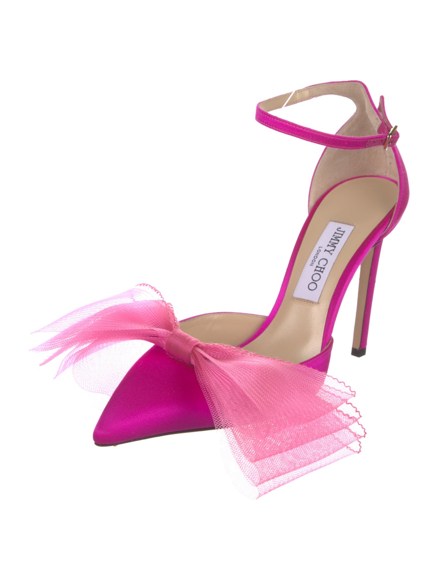 Jimmy Choo Satin Bow Accents D'Orsay Pumps