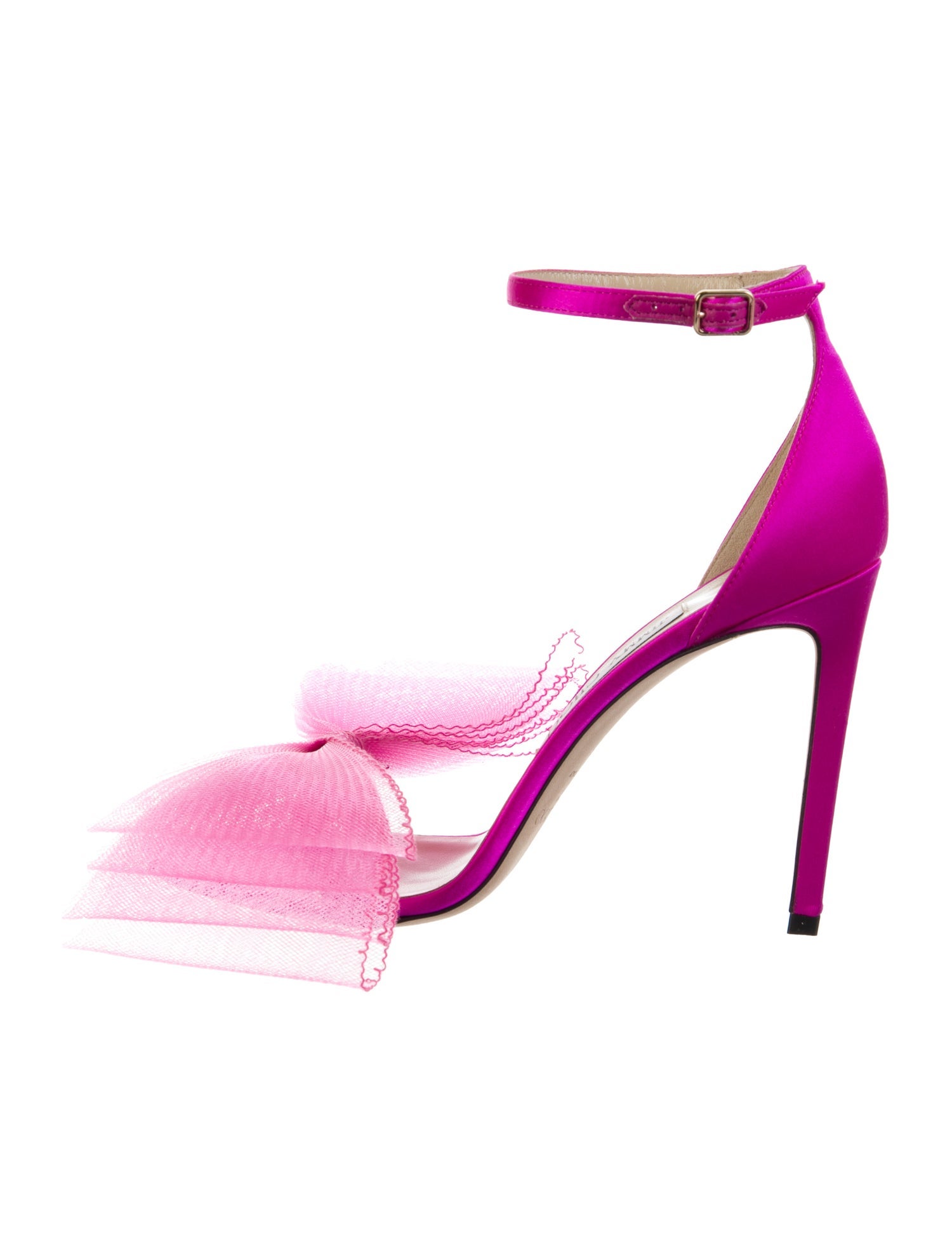 Jimmy Choo Satin Mesh Accents Sandals